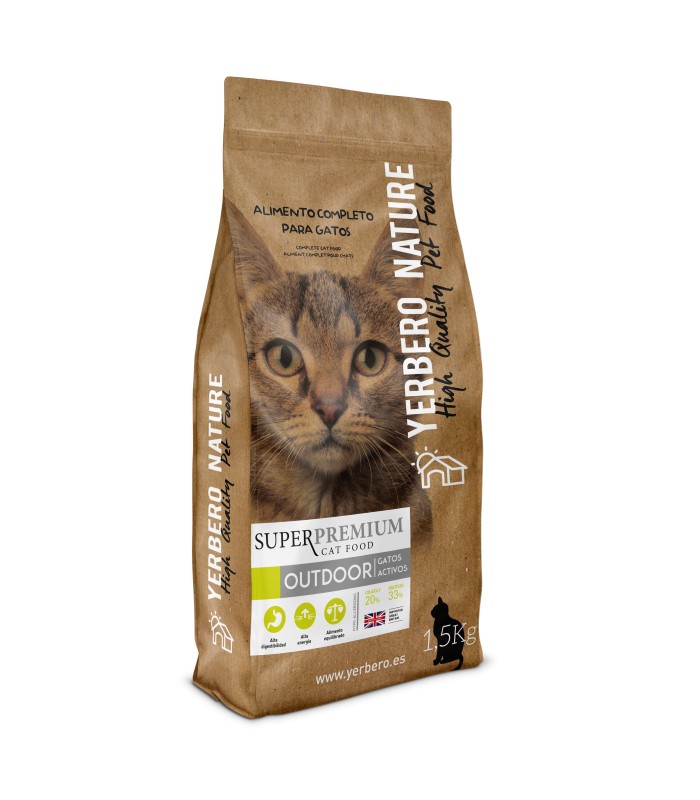 Yerbero NATURE OUTDOOR pienso de calidad superpremium para gatos activos