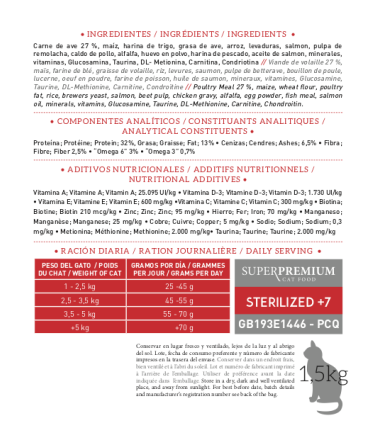 Yerbero Nature Sterilized+7 pienso superpremium para gatos