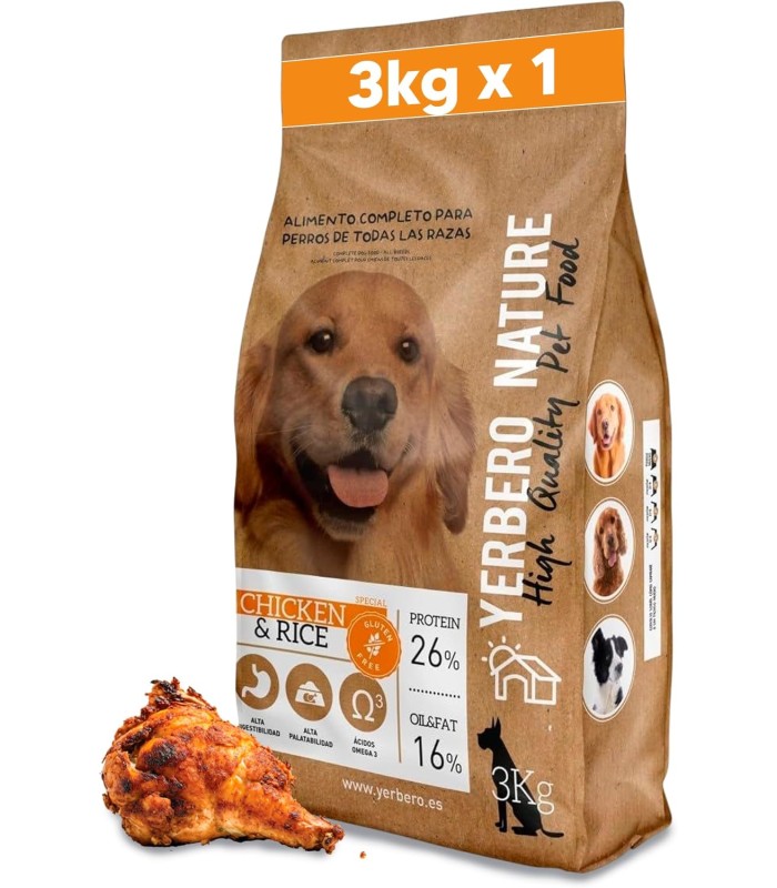Yerbero Nature Chicken & Rice Comida Premium Hipoalergénico Sin Gluten