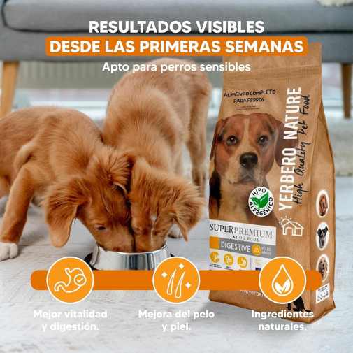 Yerbero Nature Digestive Low Grain hipoalergénico para perros