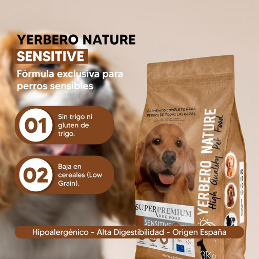 Yerbero Nature Sensitive Low Grain | Cordero hipoalergénico para perros