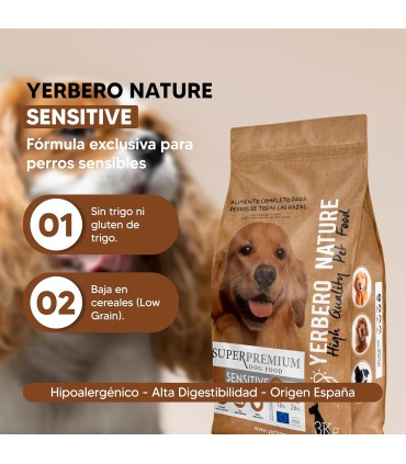 Yerbero Nature Sensitive Nueva Formula Low Grain Comida Hipoalergénica