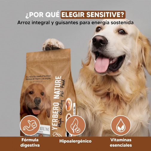 Yerbero Nature Sensitive Nueva Formula Low Grain Comida Hipoalergénica