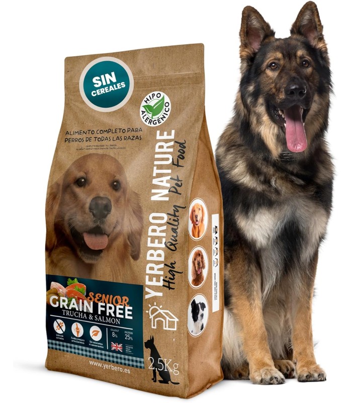 Yerbero NATURE GRAIN FREE SENIOR comida para perros SIN cereales