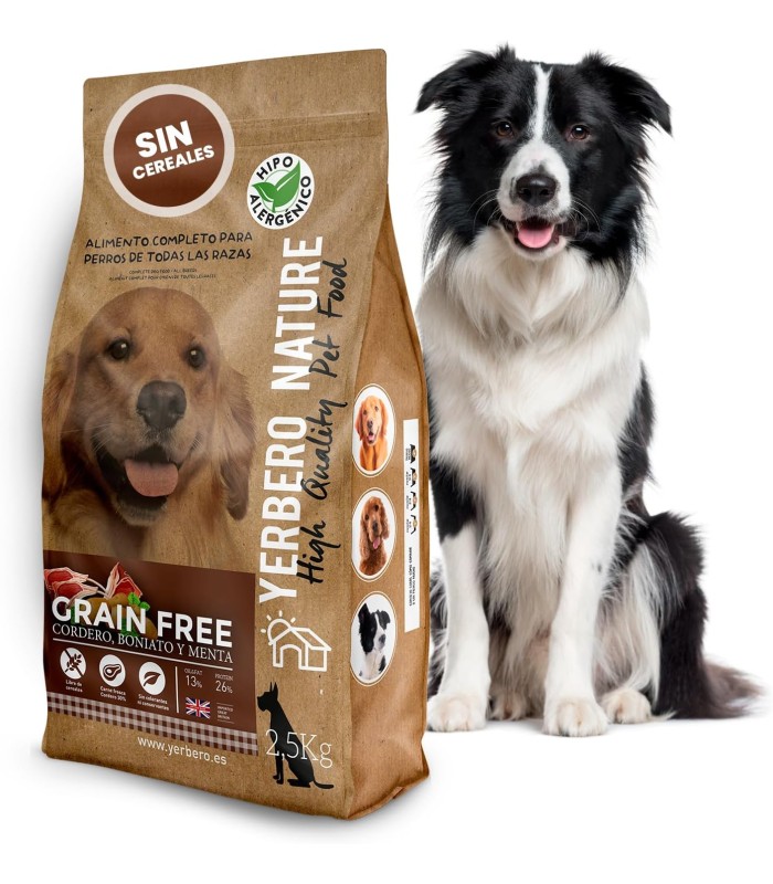 Yerbero Nature Grain Free De Cordero Comida Para Perros Sin Cereales