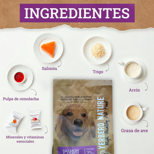 Yerbero Nature Salmón y Arroz | Pienso Premium para Perros Adultos