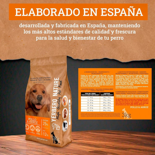 Yerbero Nature Pollo y Arroz Pienso Premium para Perros