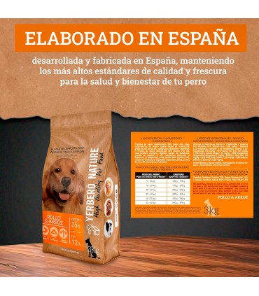 Yerbero Nature Pollo Y Arroz Comida Premium Para Perros
