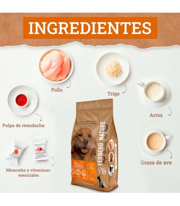 Yerbero Nature Pollo Y Arroz Comida Premium Para Perros