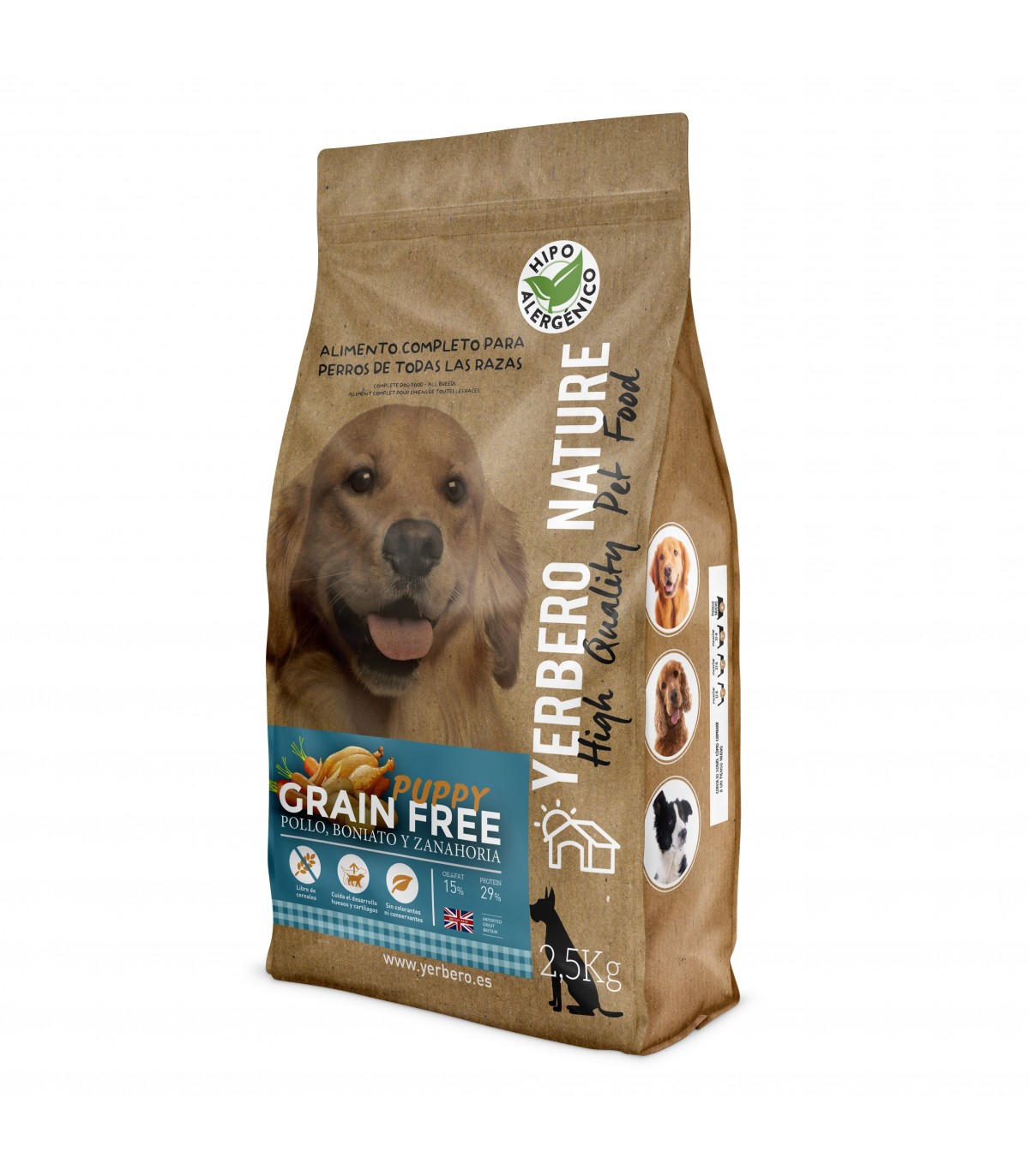 YERBERO NATURE GRAIN FREE PUPPY COMIDA PARA PERROS CACHORROS SIN CEREALES